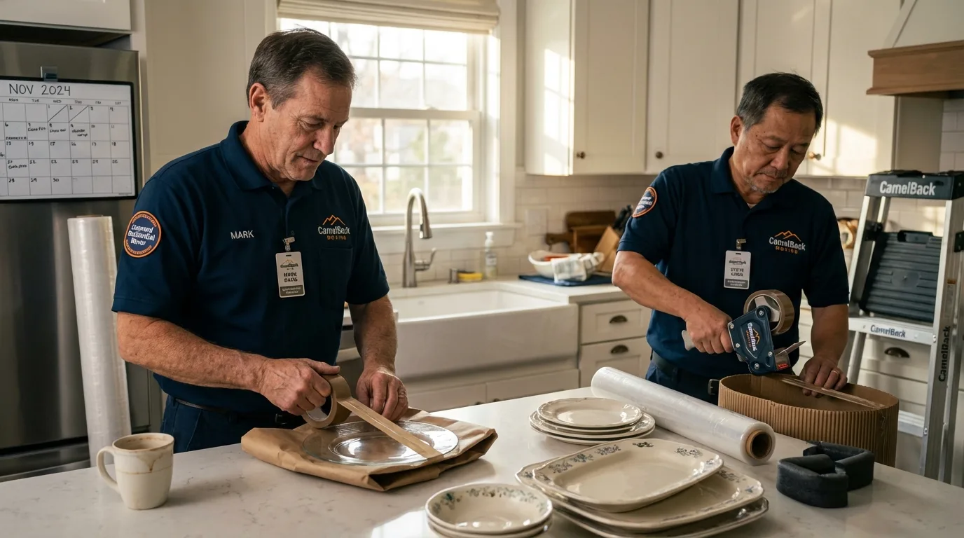 Professional crew packing kitchen dishware in Shreveport, LA